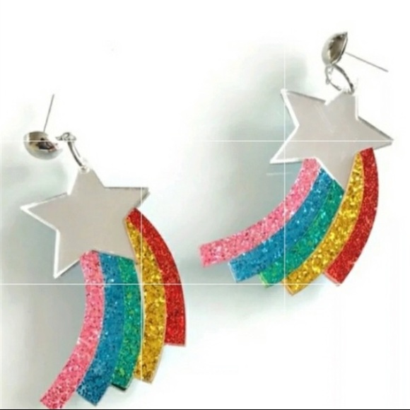 Einie London Jewelry - Earrings Mirror Shooting Star Rainbow (bib 2 A)